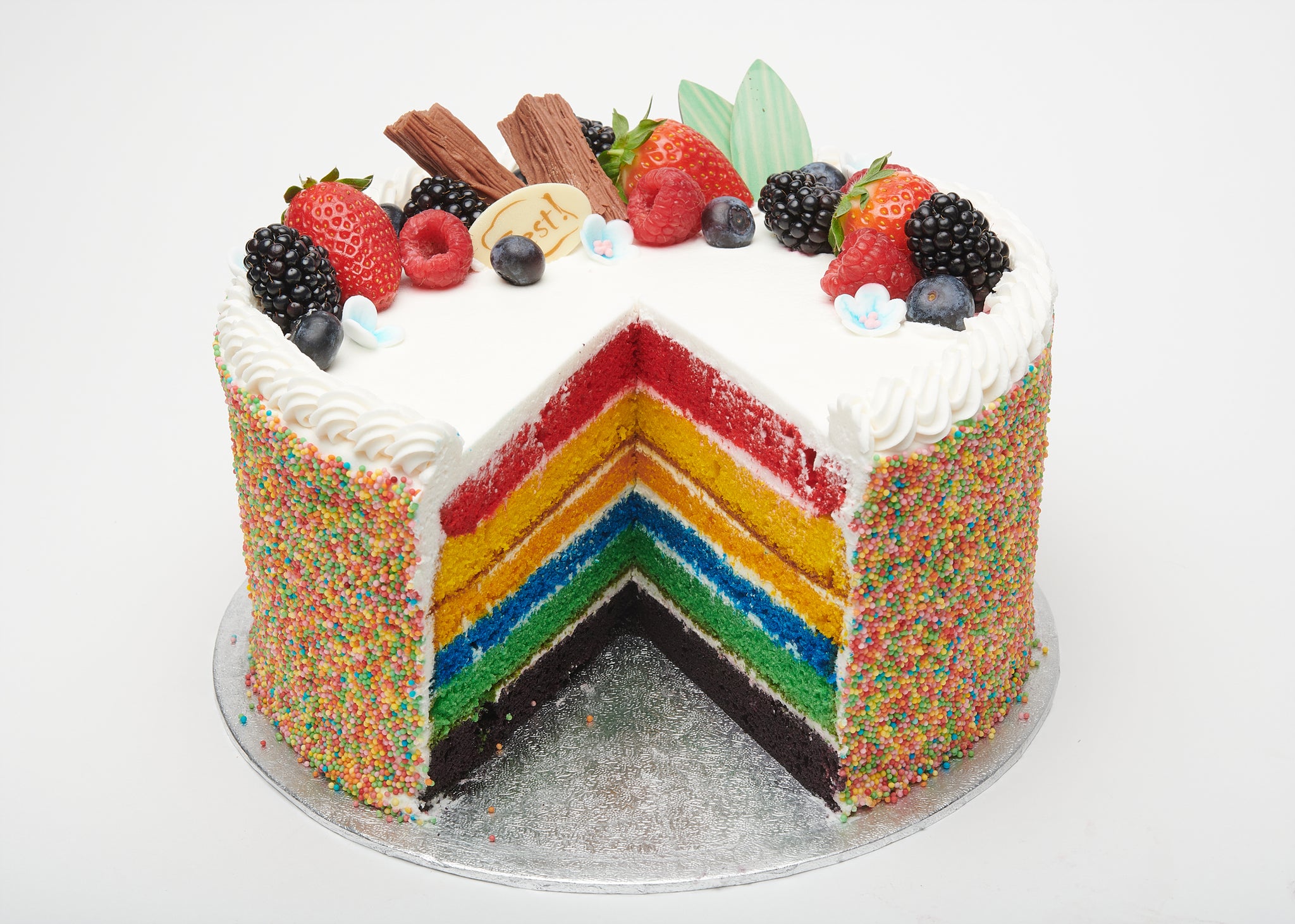 Order Rainbow Vanilla Cream Cake Online, Price Rs.695 | FlowerAura